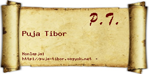 Puja Tibor névjegykártya